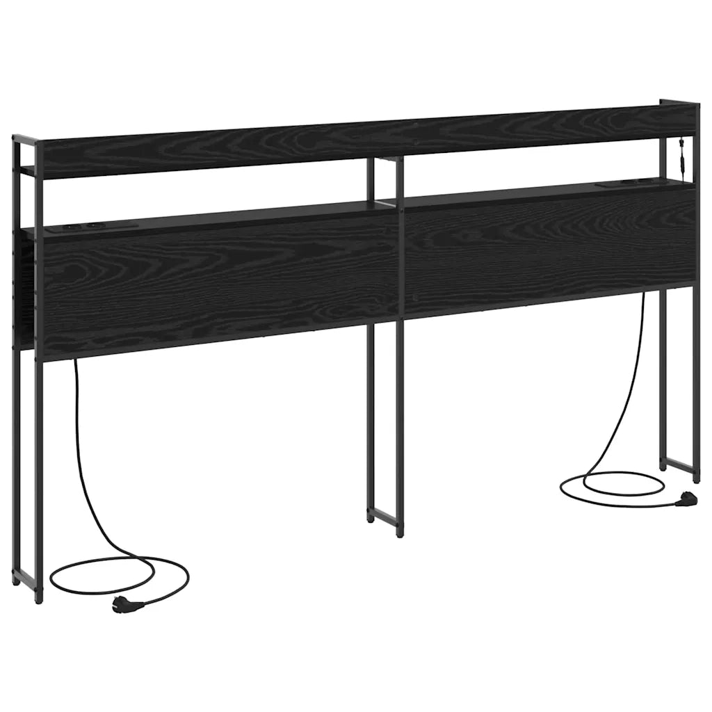 vidaXL Testata contenitore Rovere nero 180 cm Legno multistrato