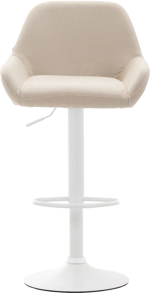 Set 2 Sgabelli Braga in tessuto crema,bianco