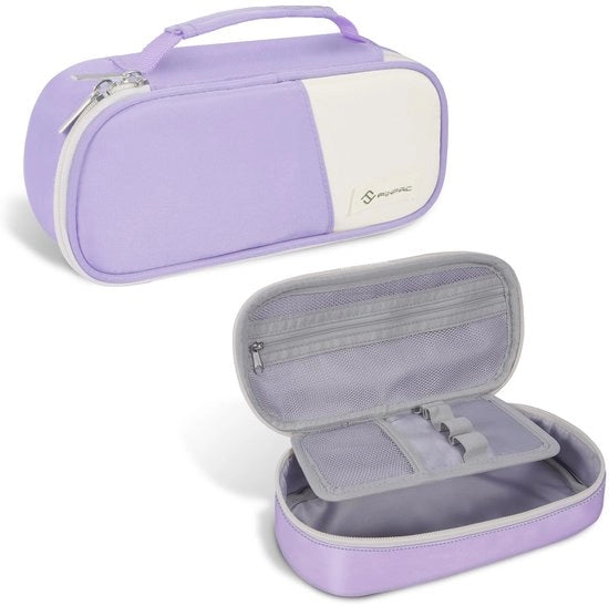Etui con grande capacità, etui per materiali di ufficio, etui per scuola, etui per studenti, adulti, scuola e ufficio (singolo scomparto, viola)