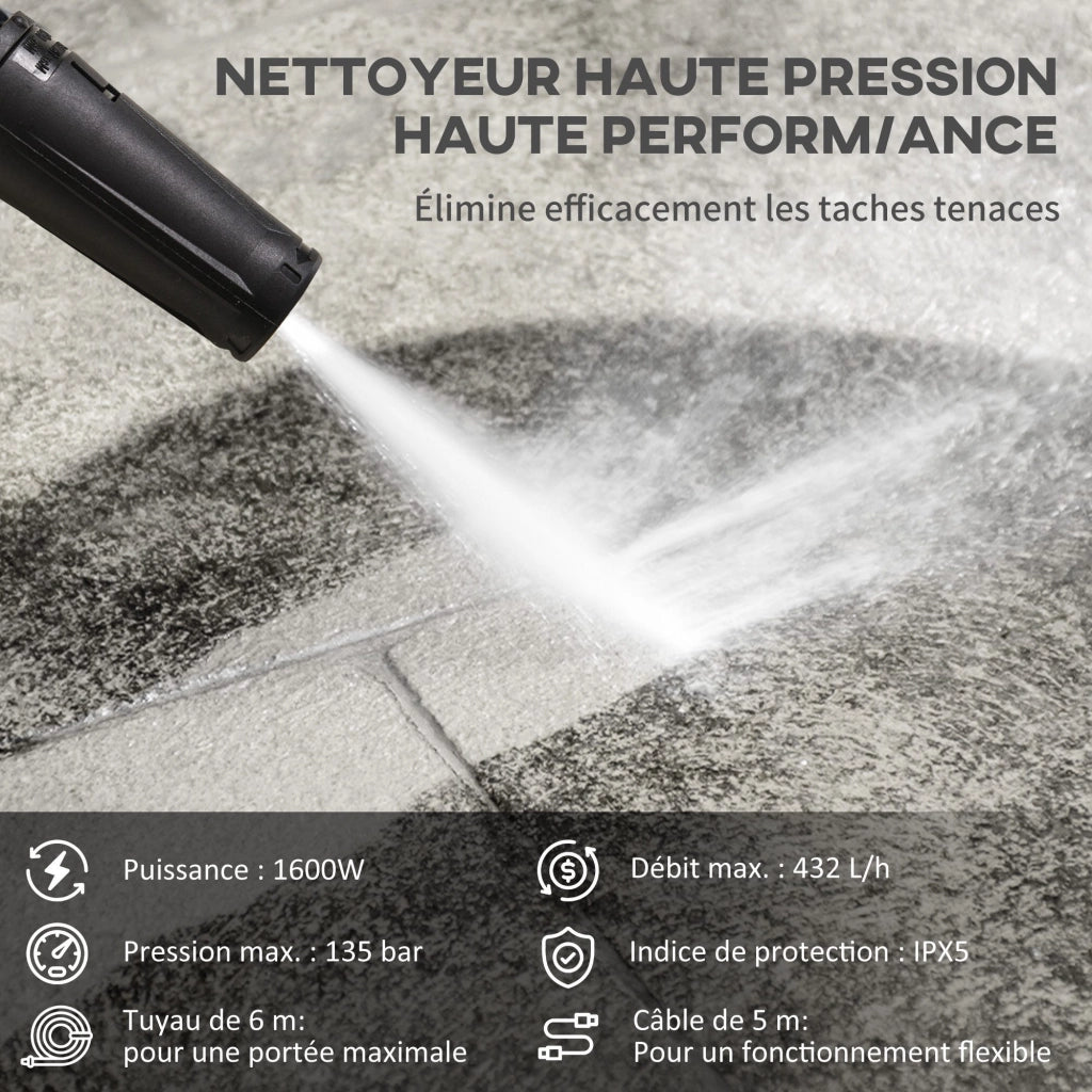 Pulitore ad Alta Pressione 1600W ¨C Zephmum ¨C Blu 130 Bar 432 L/h