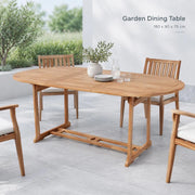 Garden Table 180x90x75 Cm Solid Teak Wood