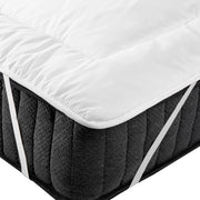 Coprimaterasso bianco in microfibra 120 x 200 cm lavabile in lavatrice spessore 4 cm topper