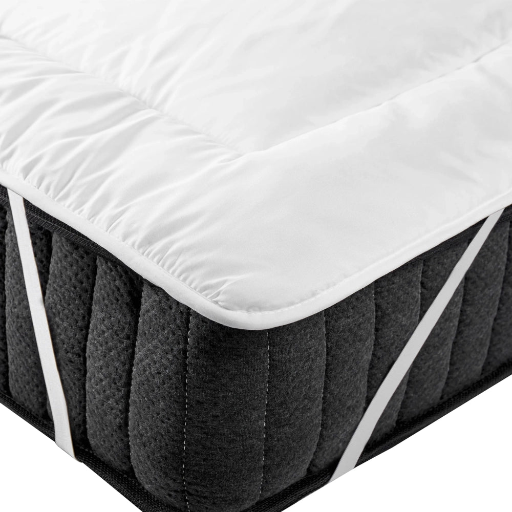 Coprimaterasso bianco in microfibra 120 x 200 cm lavabile in lavatrice spessore 4 cm topper