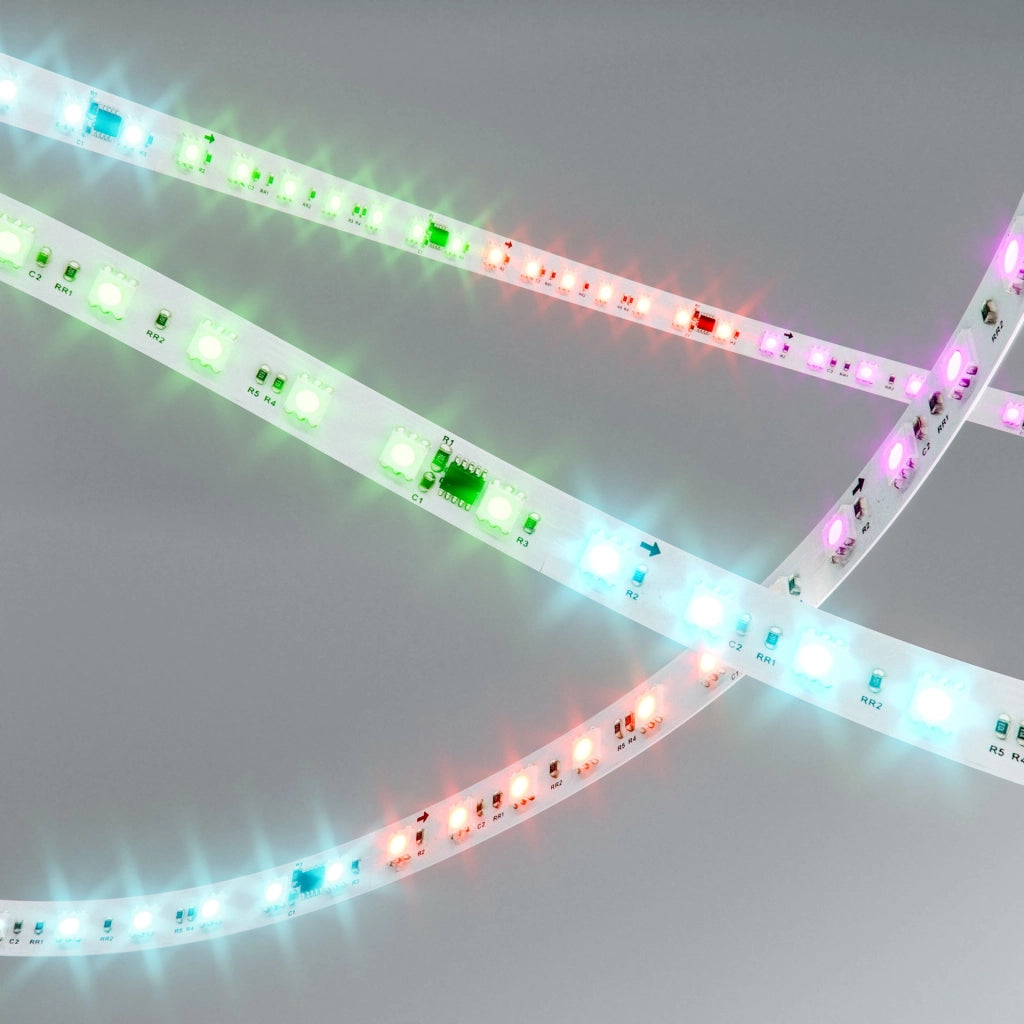 Fine LED Strip RGB DMX4 Serie 5m 24V 12W/m IP67 Alta Densità 70 LED/m Controllo Pixel-by-Pixel Tecnologia SM1851 per Illuminazione Professionale