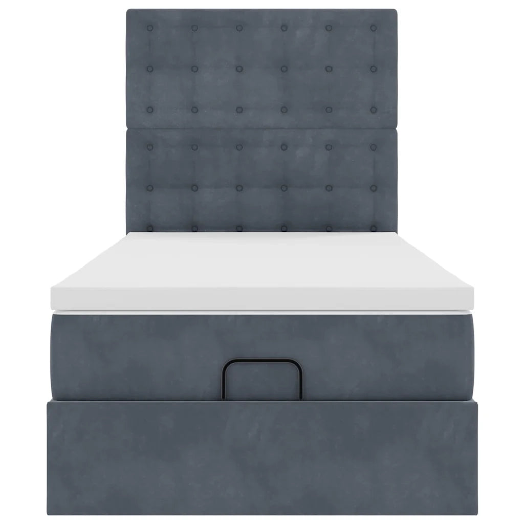 Struttura Letto Pouf con Materassi 100x200 cm Velluto 3313596
