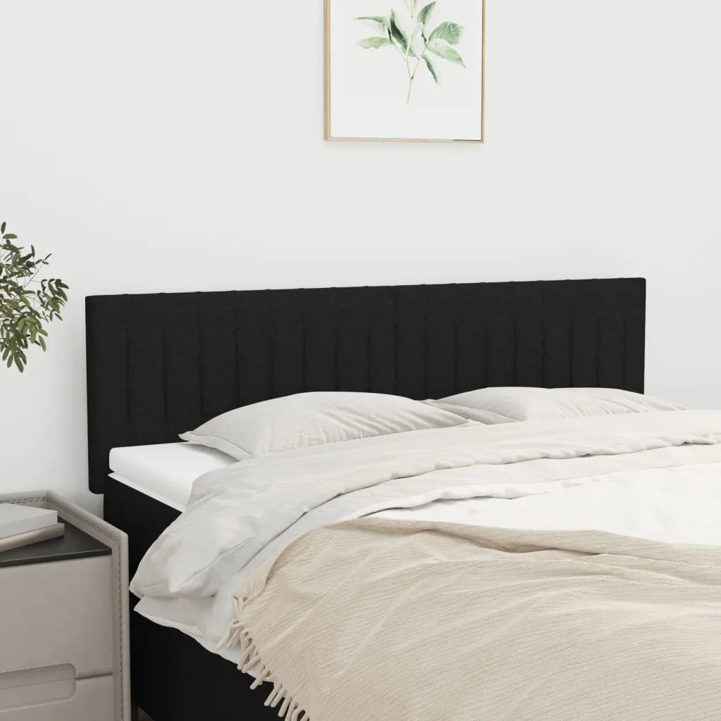 Testiera | Testata Nera 144x5x78/88 cm in Tessuto