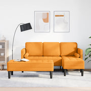 Set di divani da 2 pezzi con cuscini in tessuto giallo scuro
