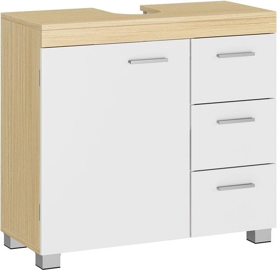 Cassetto di scarico - Cassetto di scarico - Bidet accessorio - 3 Grandi Cassetti - Bianco moka - MDF - 30 x 70 x 64 cm