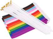 Vetrate Colorate a Mano 20 pezzi - Bandierine a Mano - Bandierine Miniature - Poliestere - Leggere - Ideali per le Sfilate - Bandierine per la Parata
