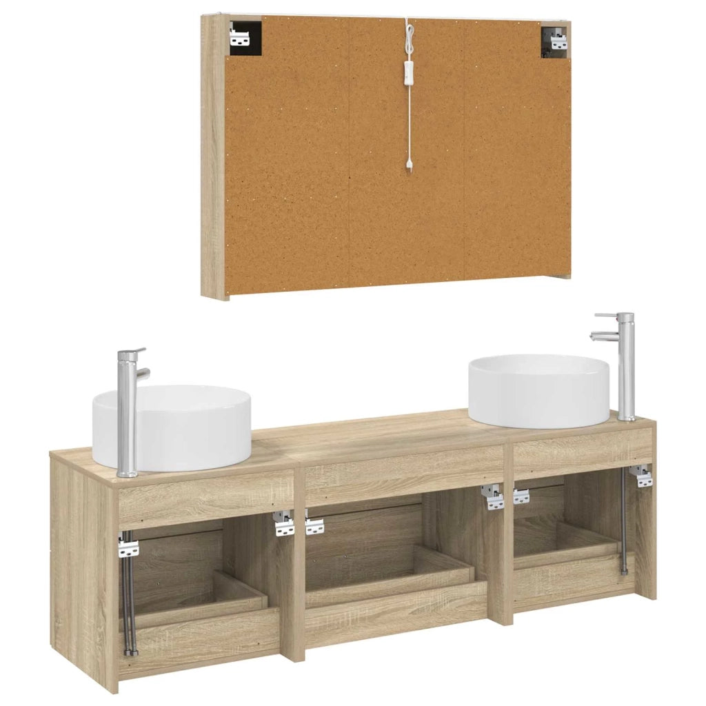 Set di mobili per il bagno 4 pcs Rovere Sonoma 3407065