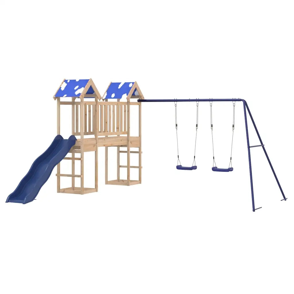 Set da Gioco da Esterno in Legno Massello di Pino