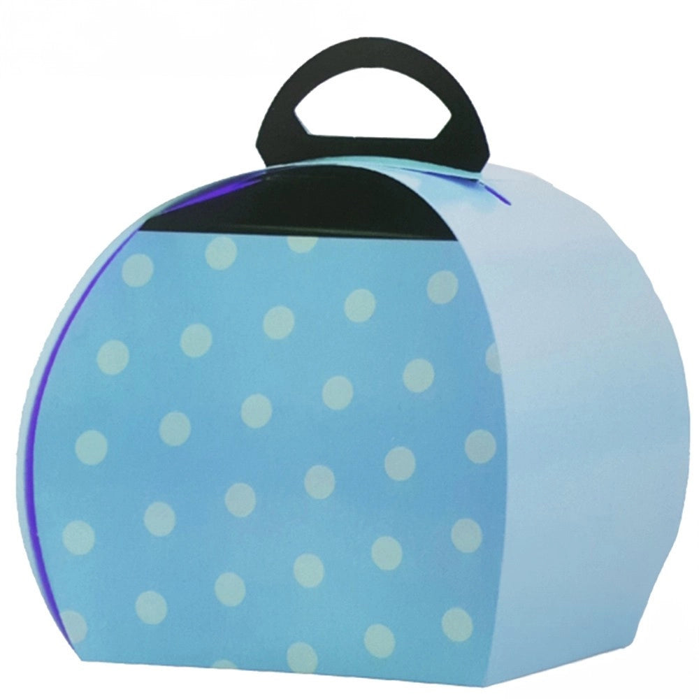Trade Shop - 12 Scatole Pois Porta Torta Dolce Confetti Compleanni Nascita Battesimo Feste - Azzurro