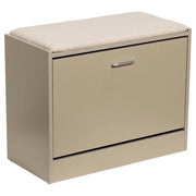 Panca Porta Scarpe Tortora Con Cuscino Seduta In Tessuto Beige