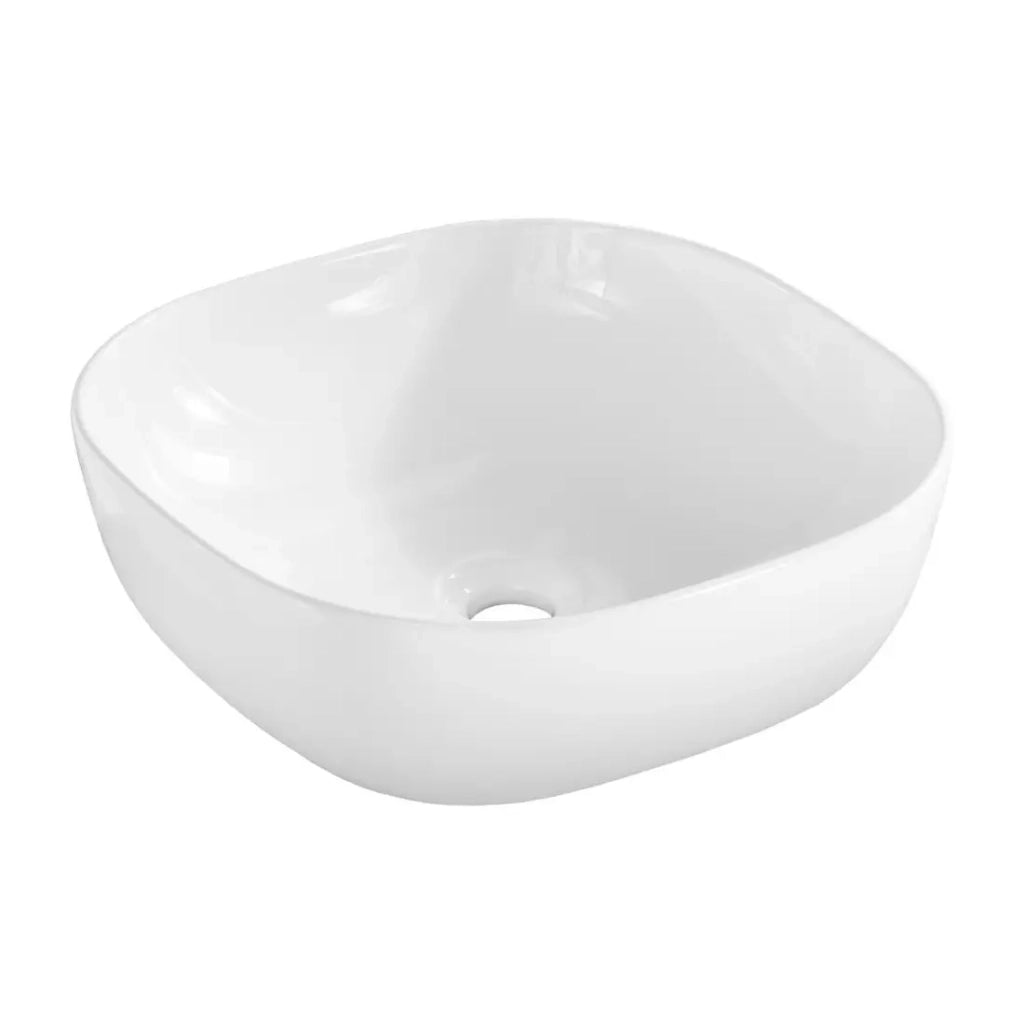 Lavabo da appoggio quadrato 41x41 cm bianco lucido in ceramica