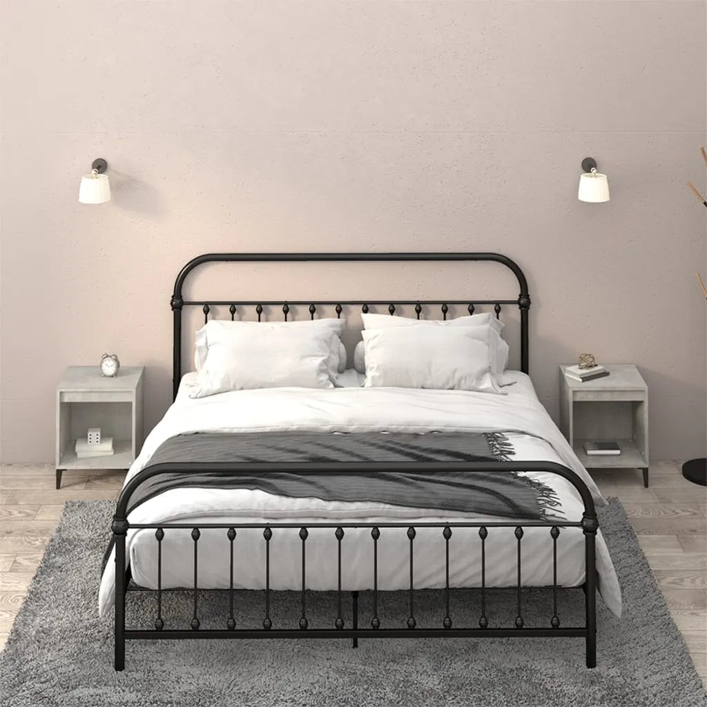 Comodini 2 pz-Set di 2 Tavolino da notte Grigio Cemento 40x35x50 cm 670103