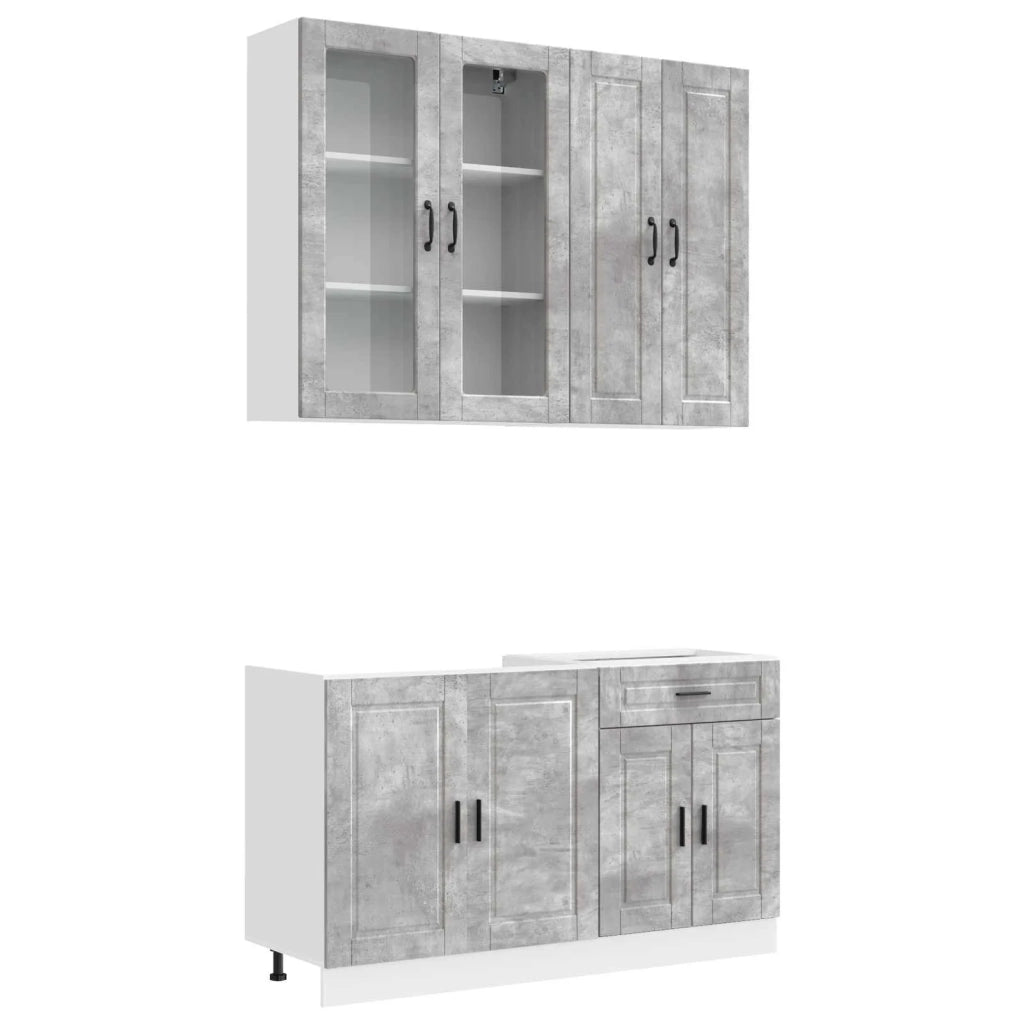 Unità Cucina PORTO 4 pcs Grigio Cemento Legno ingegnerizzato 3438348