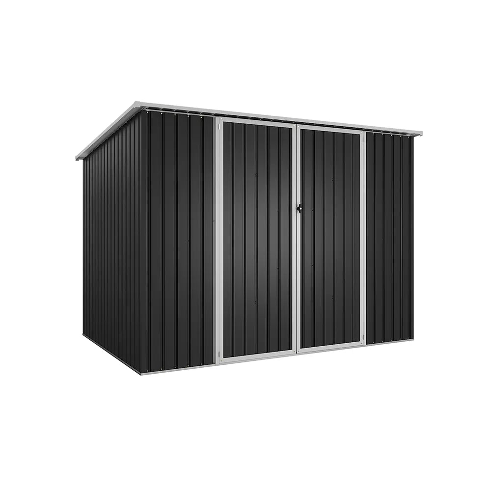 Casetta da giardino in acciaio zincato nero 2,77x1,93xh1,96m - 91kg - 5,35 metri quadri