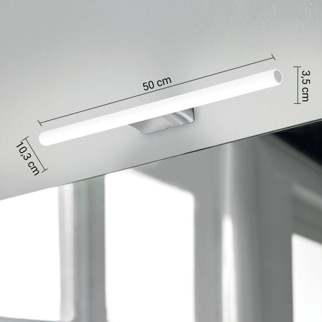 Lampada applique led 50 cm per fissaggio a muro in resine termoplastice DO43-51 serie Gedy KOS Cromato