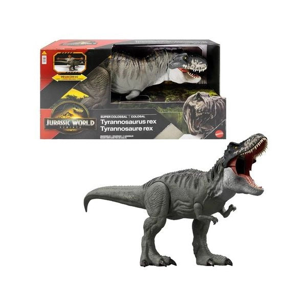 Animale giocattolo mattel jgb52 jurassic world rebirth t rex super col