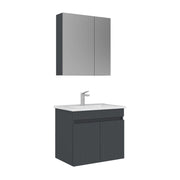 Set mobile lavabo con specchio (2 pezzi) "Tivoli 65" - 65 x 45 x 57 cm - Antracite opaco