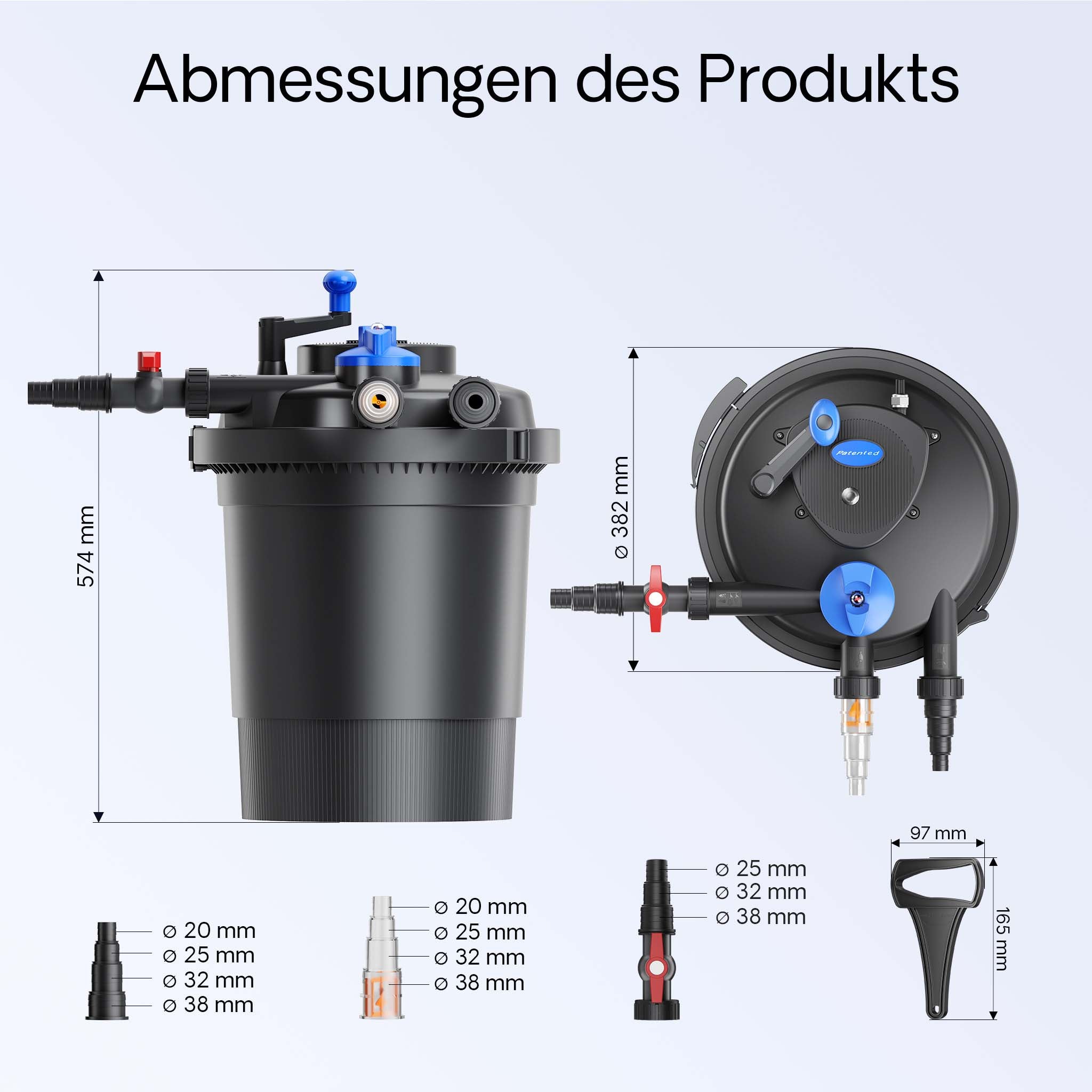 Filtro a pressione per laghetto CPF-10000 con UVC da 11 W 10.000 l/h