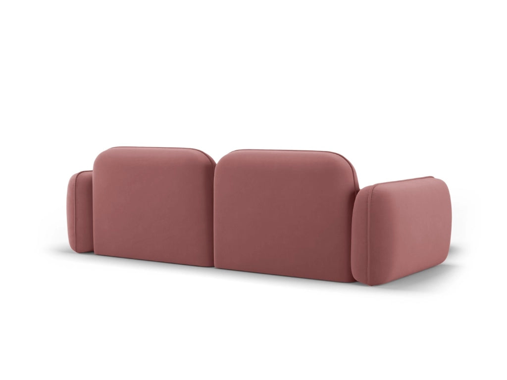 Cosmopolitan Design - Divano angolare modulare sinistro "Sydney" 3 posti in velluto salmone 