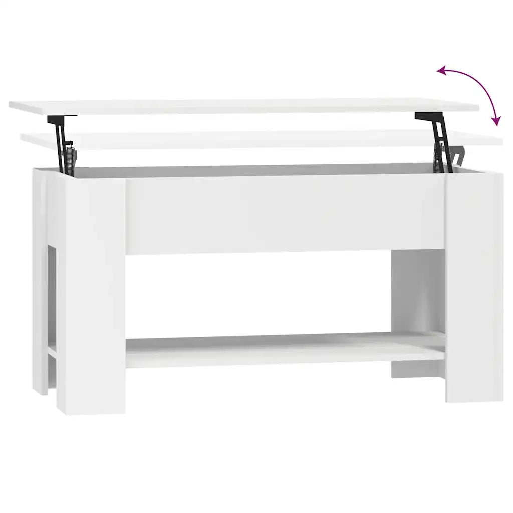 Tavolino da salotto | Tavolino da caff¨¨ | Tavolino da Soggiorno Bianco 101x49x52 cm in Legno Multistrato
