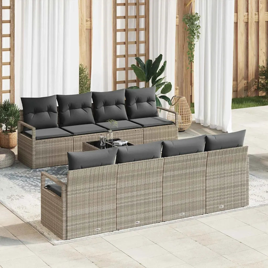 Set Divano da Giardino 9 pcs Grigio chiaro e grigio scuro 3354981