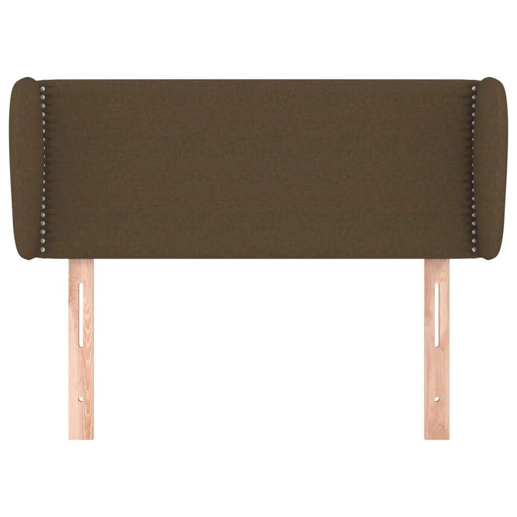 Testiera ad Orecchio-Testata con Orecchie Marrone Scuro 103x23x78/88 cm in Tessuto 899325