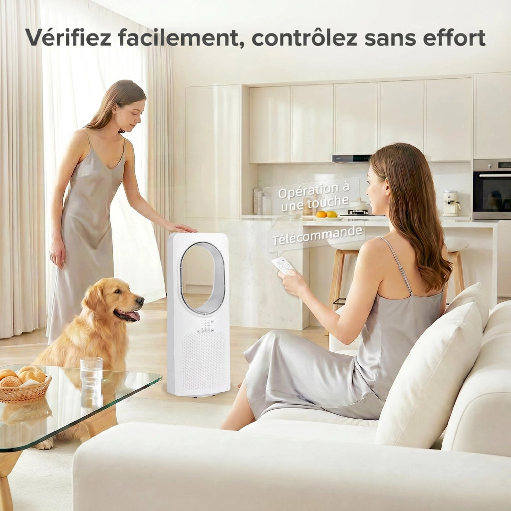 Ventilatore a colonna ¨C zephmum ¨C 36 dB, oscillante, telecomando, bianco