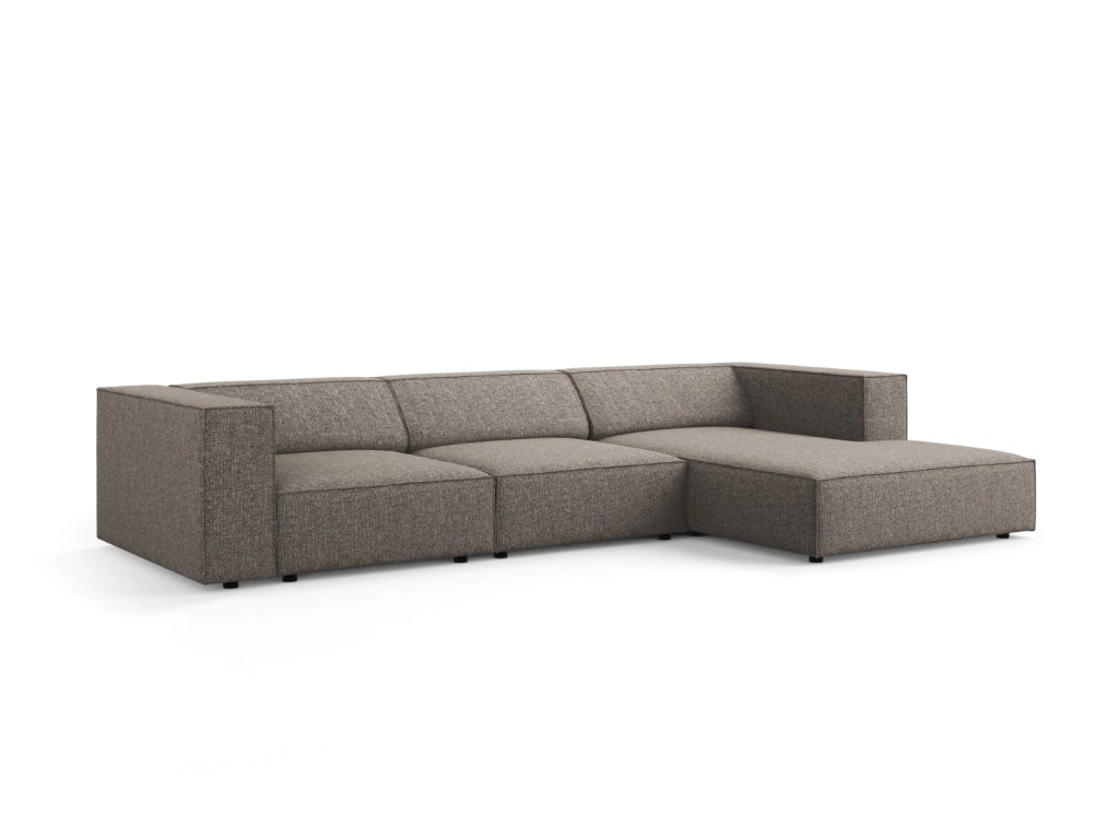 Cosmopolitan Design - Divano angolare destro "Arendal" 4 posti in ciniglia grigio 