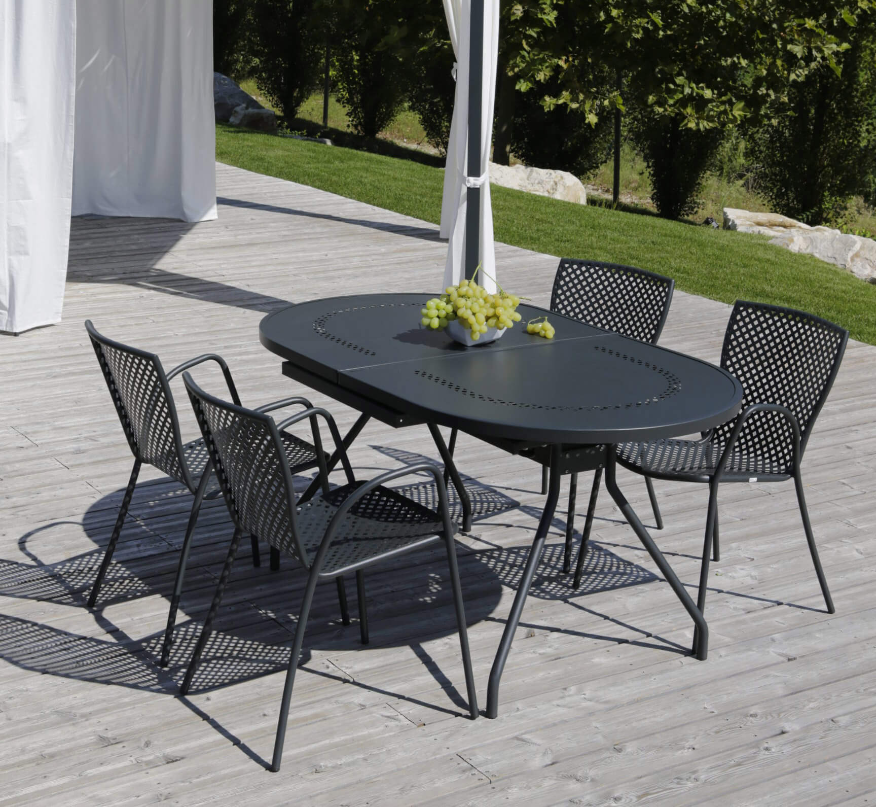 Tavolo da Giardino Allungabile 160/220x95x76 cm in Acciaio RD Italia Reef 160 Antracite