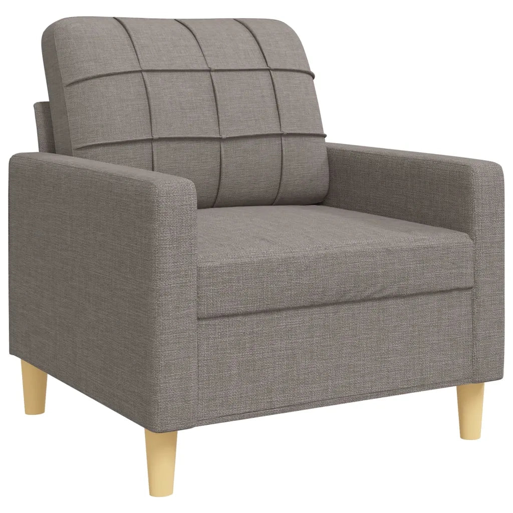 Set Divani 3 pz con Cuscini Decorativi Tortora in Tessuto 3278310