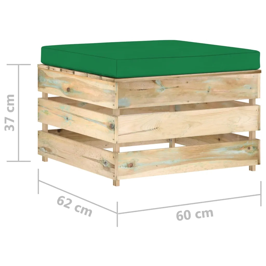 Set Divani da Giardino con Cuscini 2 pz Legno Impregnato Verde cod mxl 42763