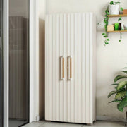 Armadio da esterno Melville, Mobile outdoor, Mobiletto giardino multiuso, Contenitore per balcone o garage, Made in Italy, 80x45 h180 cm, Sabbia