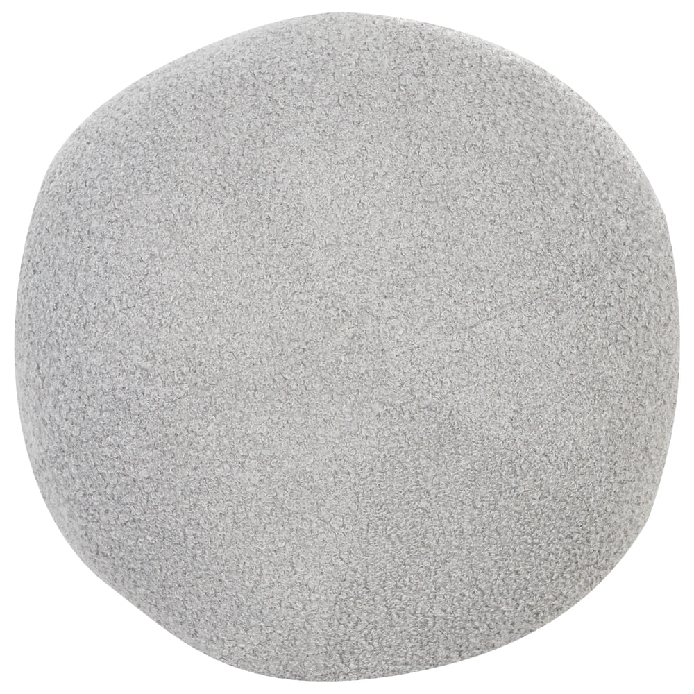 Cuscino decorativo tondo in tessuto bouclè grigio 30 x 30 cm accessorio soggiorno