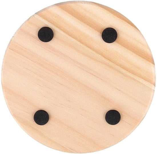 Impianti di Sostegno in Legno Ronde - Set da 20 pezzi - Diametro 10 cm - Mattonelle Antiscivolo - Per Progetti di Fai da Te - Legno Naturale - Piatti in Legno