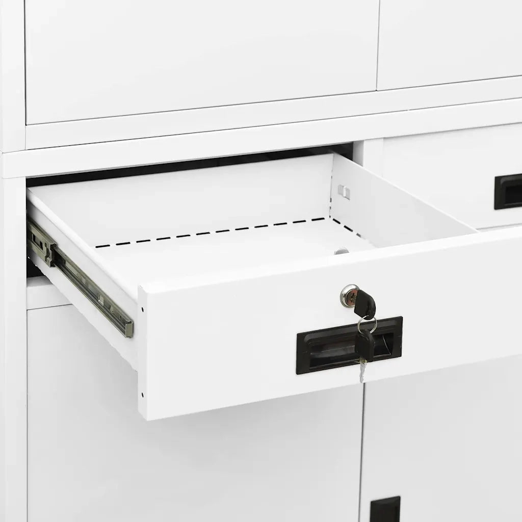 Armadio per Ufficio Bianco 90x40x180 cm in Acciaio cod mxl 37849