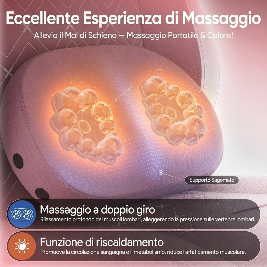Sedia da Gaming | Funzioni di riscaldamento e massaggio, supporto lombare, poggiapiedi, materiale in tessuto, Bianco rosato