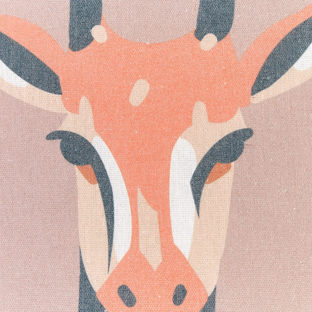 Set di 2 cuscini decorativi rosa pastello con stampa di animali 45 x 45 cm Motivo giraffa Decor moderno Safari