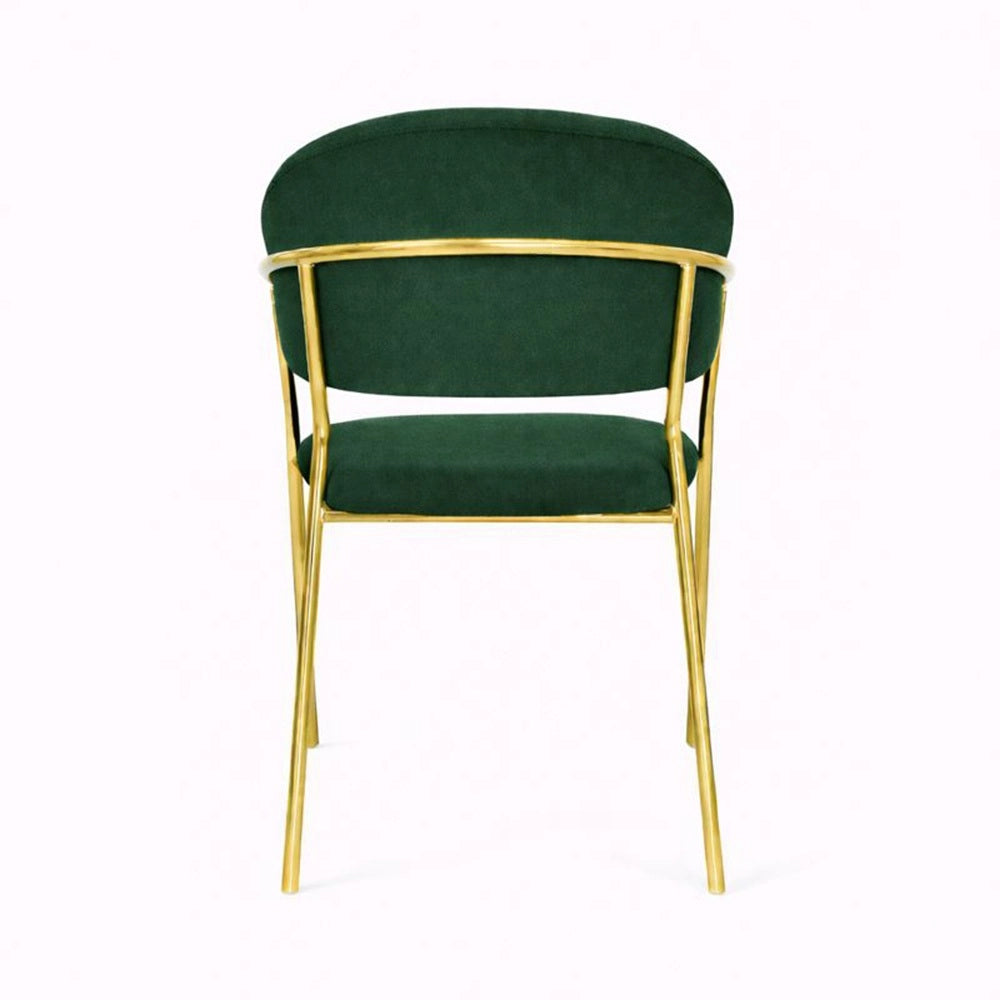 Sedie da sala da pranzo set da 4 Aurelia con schienale in velluto verde