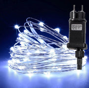 Luci di Natale con 500 micro led cavo rame 9V 50 MT BIANCO piu BIANCO FLASH