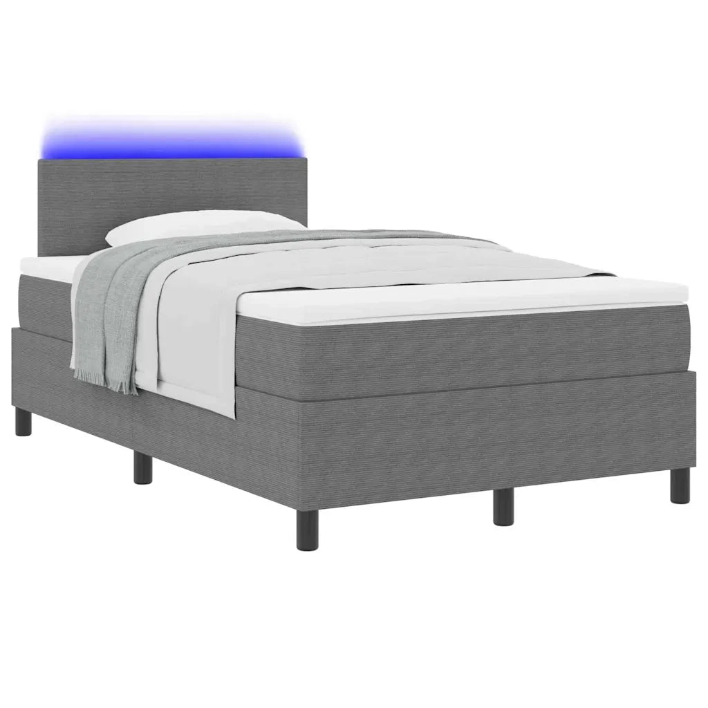 Letto a Sorgente LED Grigio chiaro e bianco 120 x 200 cm 3337595