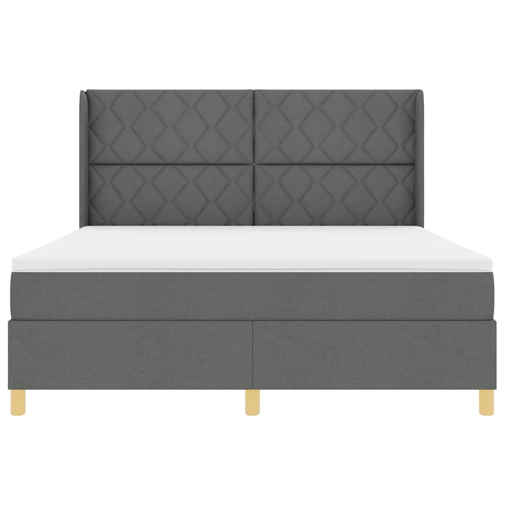 Letto a molle con testiera Grigio scuro 180 x 200 cm Tessuto 3341911