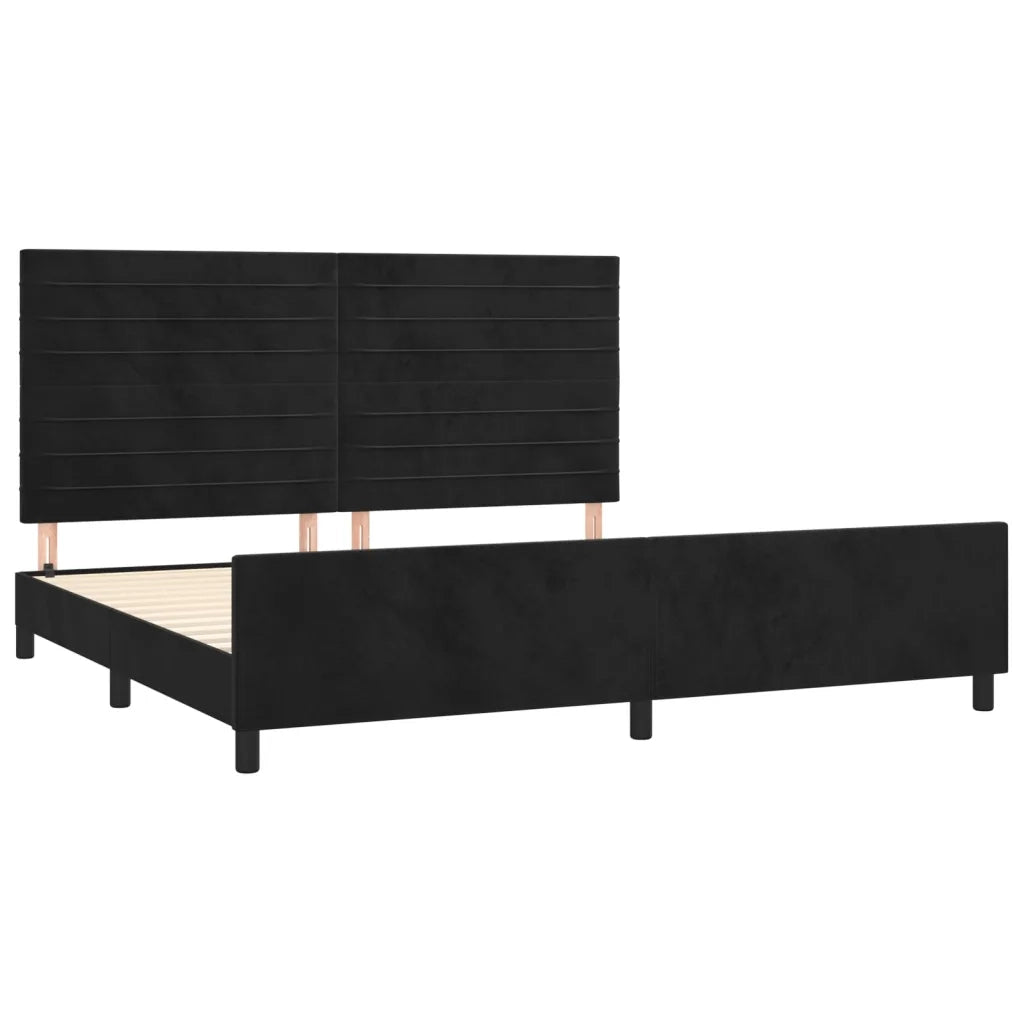 Giroletto con Testiera Nero 200x200 cm in Velluto cod mxl 63402