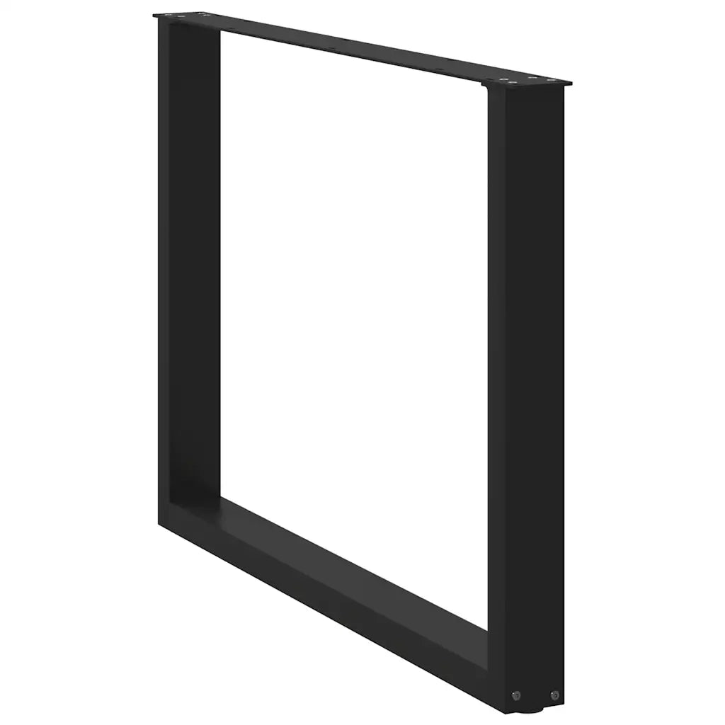 Gambe per tavolo da pranzo a forma di U 2 pz nere 100x(72-73) cm in acciaio 4013196