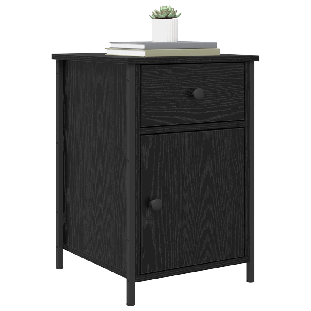 Comodino Rovere Nero 40x42x60 cm Legno ingegnerizzato