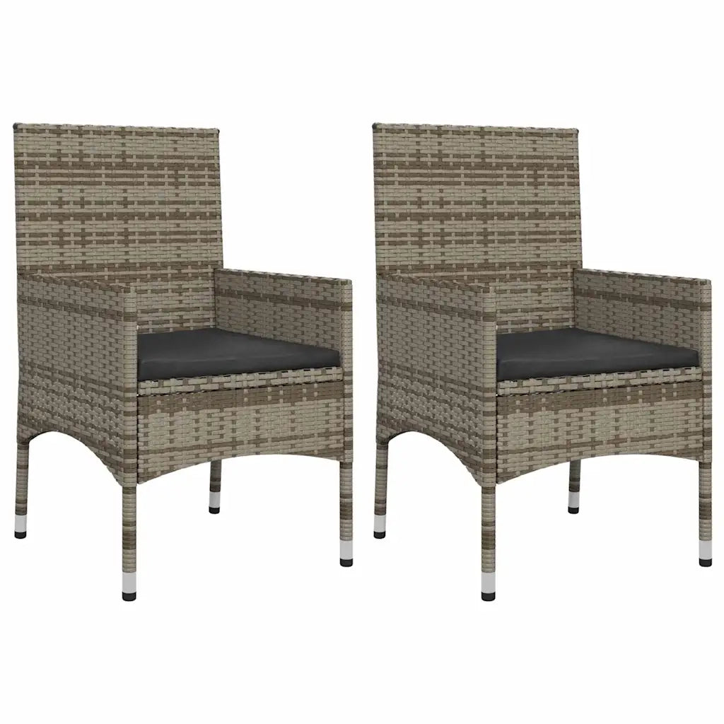 Set Divani da Giardino 4 pz | Set Salotto da Giardino con Cuscini in Polyrattan Grigio