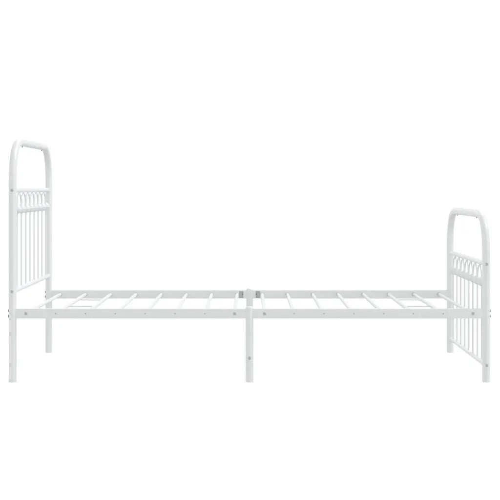Giroletto con Testiera e Pediera Metallo Bianco 90x200 cm