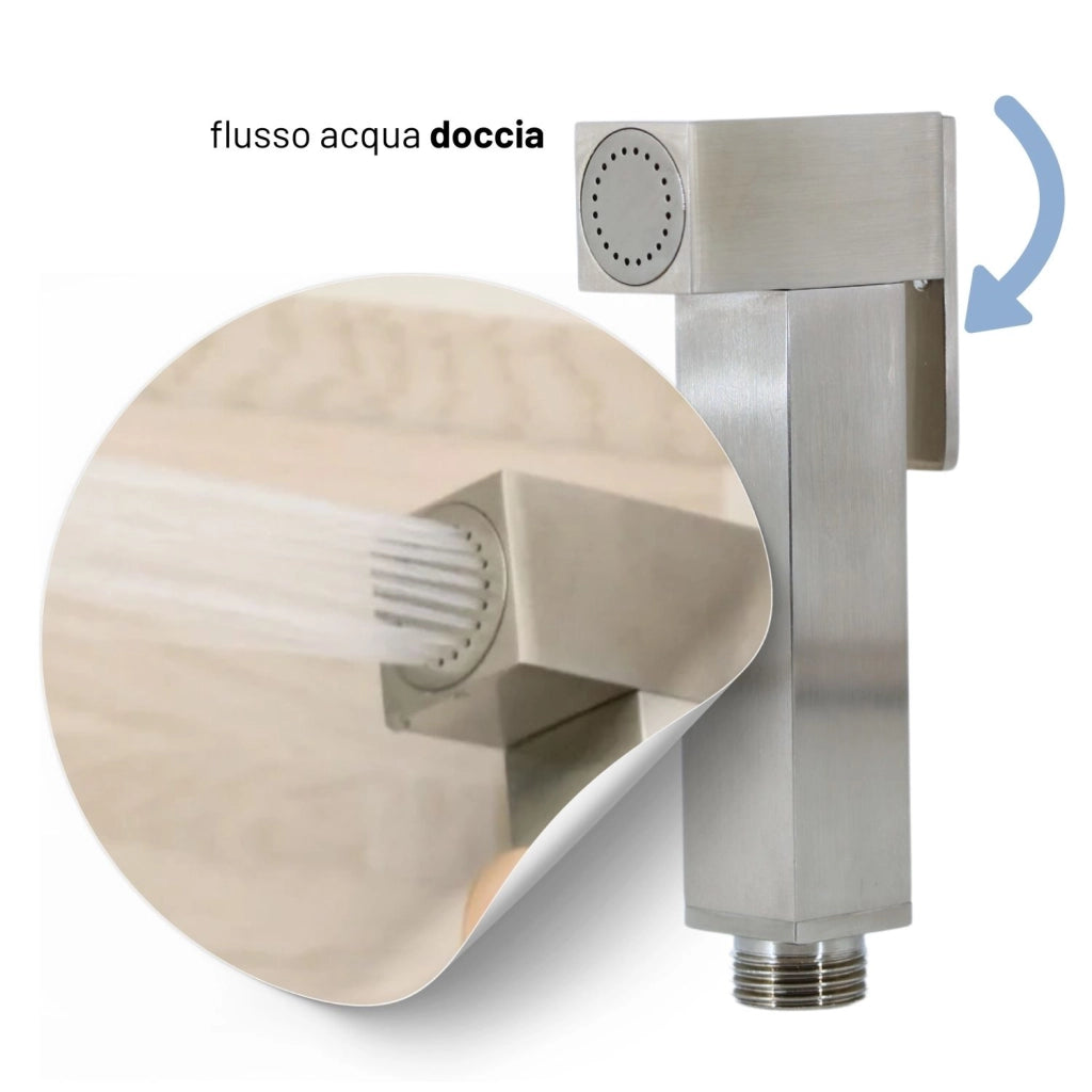 Idroscopino wc doccetta ottone portatile shutoff monogetto con leva ogomondo kit *** finitura- nickel spazzolato quad...